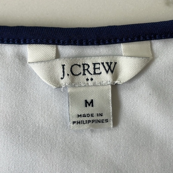 NWOT J.CREW dress size M navy blue white gingham sleeveless built in shorts - Picture 5 of 7